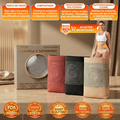 Boutique Officielle | 💟💟 𝐏𝐀𝐔𝐑𝐀𝐉𝐔® 2026 Short Sculptant & Brûle-Graisses 4-en-1 aux Micro-Particules de Moringa & Berbérine XA