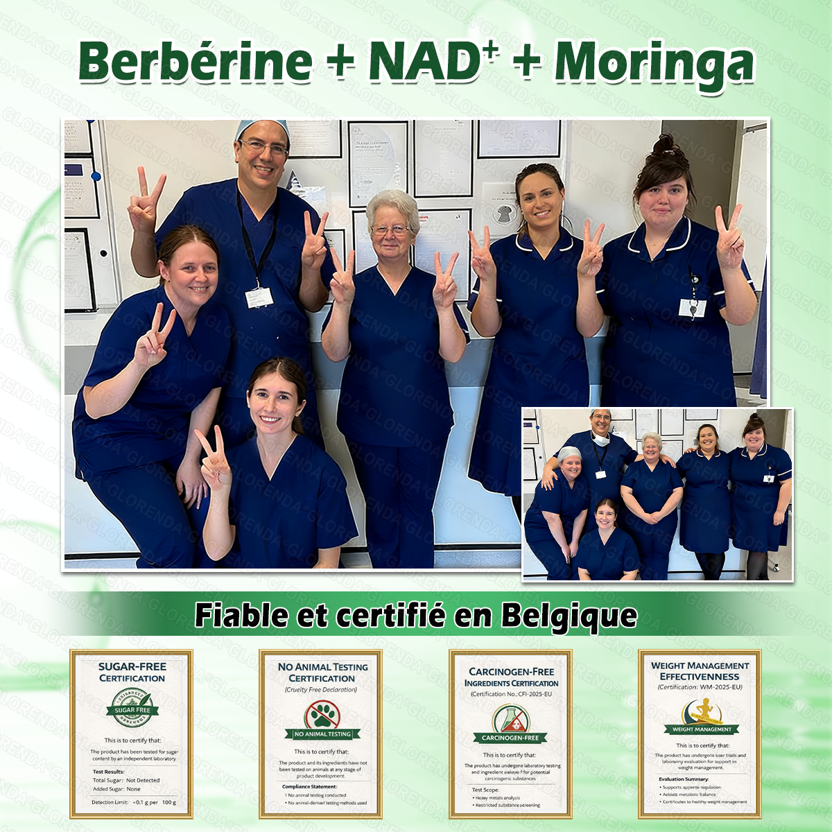 Boutique officielle 🏃🏃‍➡️𝐆𝐋𝐎𝐑𝐄𝐍𝐃𝐀® Moringa · Berbérine + NAD+ – Patch Microneedle Nano Avancé 10-en-1 (1×/jour, résultats visibles en 7 jours) | Obésité, relâchement cutané, apnée du sommeil, articulations, etc.-LYJ