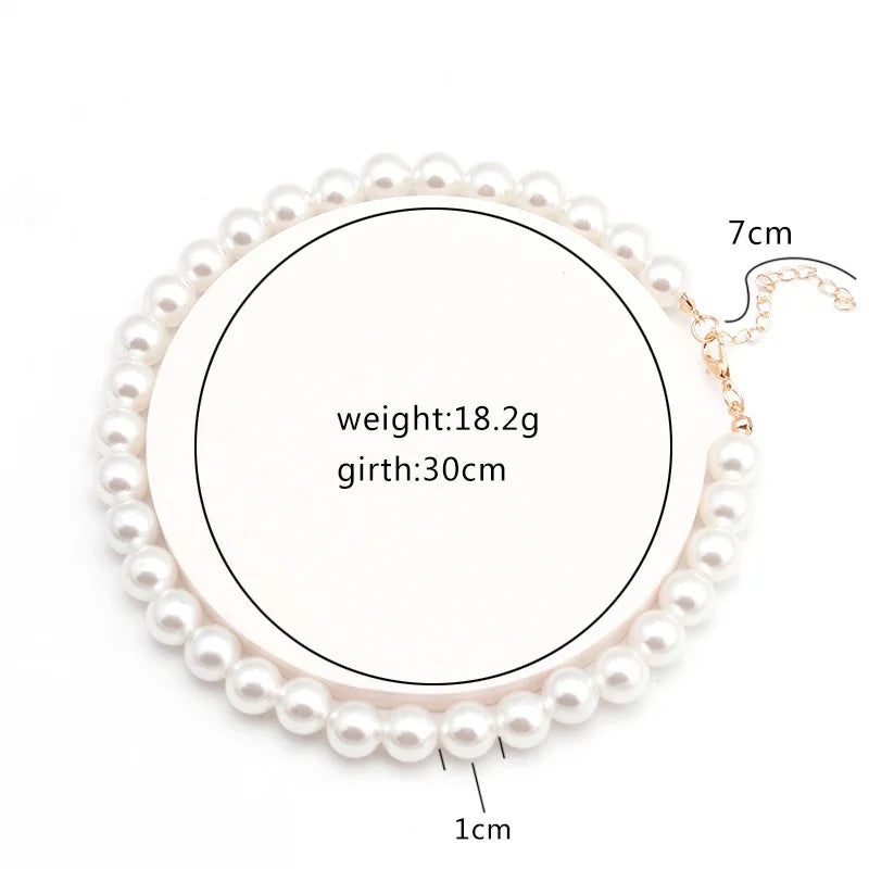 Nouveau collier chaîne simple en imitation perles d’eau douce