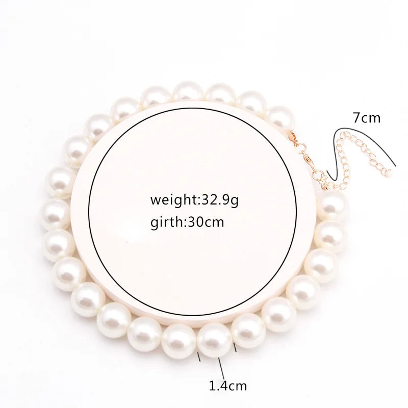 Nouveau collier chaîne simple en imitation perles d’eau douce