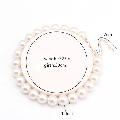 Nouveau collier chaîne simple en imitation perles d’eau douce
