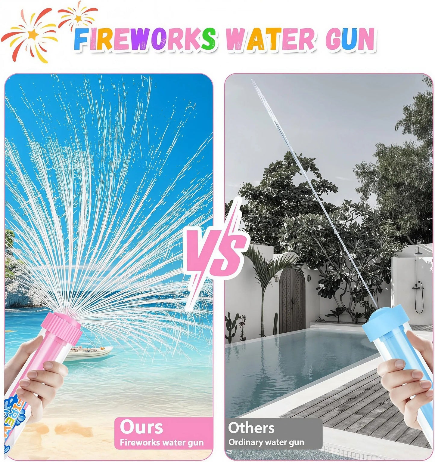 🥳2026 HOT SALE🥳💞Fireworks Water Gun,Perfect for beach, pool or bath. Lightweight & ergonomic-923
